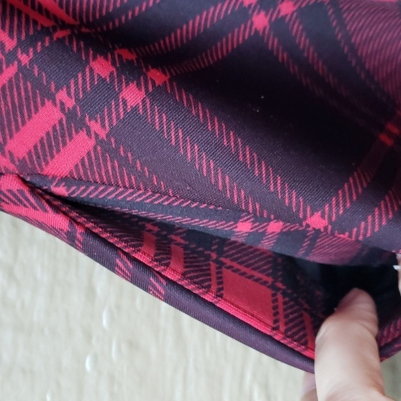 Hot Topic Red/Black Plaid O-Ring Mini Skater Skirt Size medium M 7 9 - Picture 11 of 11